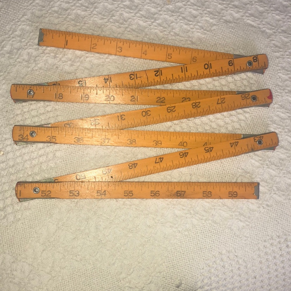 Vintage 60” folding ruler